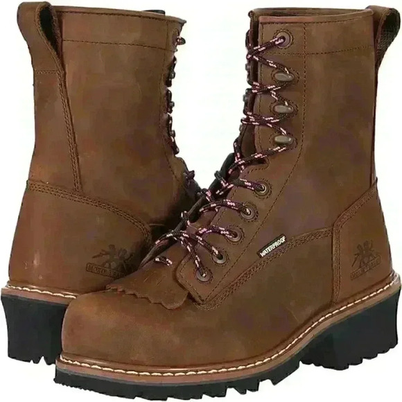Moxie Trades Womens Mareen Logger Boot Brown Size 8 BRAND NEW SAVE $82.00 - Picture 1 of 9